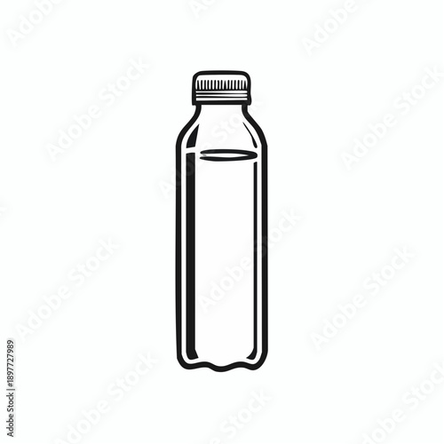 ペットボトルのラインアイコン 水分補給の生活素材