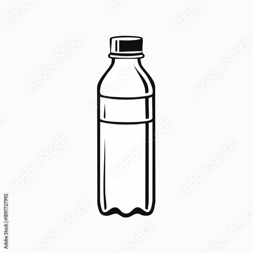 ペットボトルのラインアイコン 水分補給の生活素材