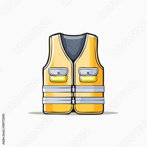 作業用ベストのラインアイコン 安全装備のイラスト素材