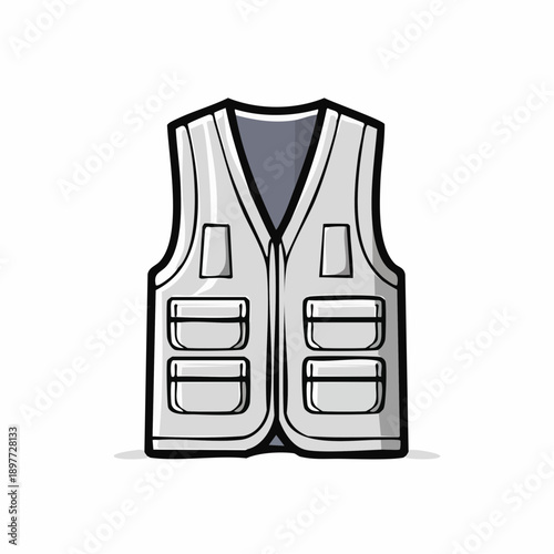 作業用ベストのラインアイコン 安全装備のイラスト素材