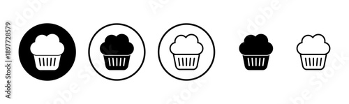 Cup cake icon logo design. Cup cake sign and symbol