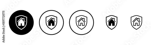 house insurance icon logo design. house protection sign and symbol