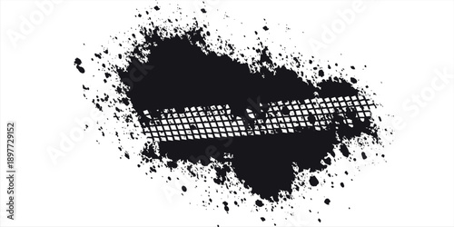 Black grunge texture with heavy splatter and rough ink distribution creating expressive abstract background