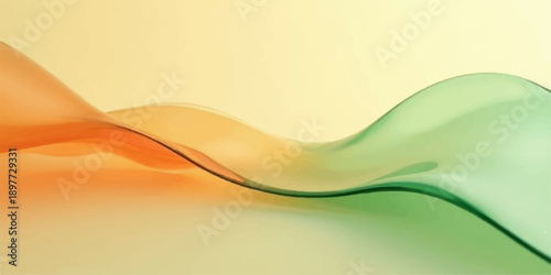 Abstract colorful waves of light and smoke flow in a vibrant vector design featuring orange and green motion lines for a modern technology backdrop pattern