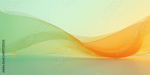 An abstract orange wave background featuring a bright gradient design with yellow light lines and a swirl motion element creates a vibrant vector illustration for a banner or wallpaper texture