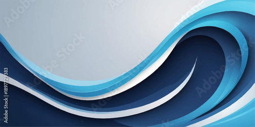 Blue abstract wave background with flowing lines and curves