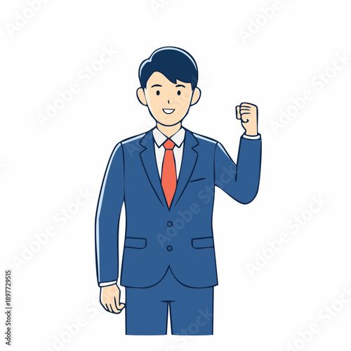 アイデアがひらめいたビジネスマンのベクターイラスト 上半身