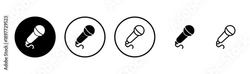Microphone icon logo design. karaoke sign and symbol