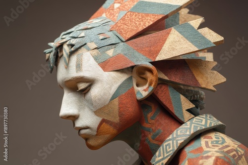 A textured sculpture of a h...