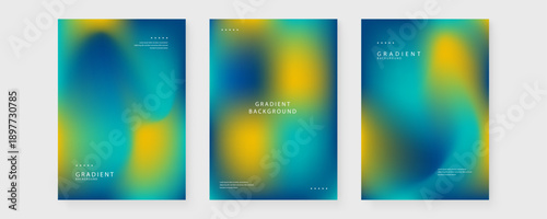 Vibrant teal and yellow liquid blur gradient background for modern poster design