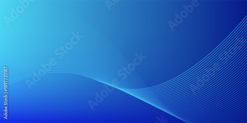 Blue gradient mesh abstract background with wavy blended lines nice for wallpaper or banner