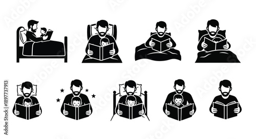 People reading books in various positions and settings illustrating relaxation and leisure activities