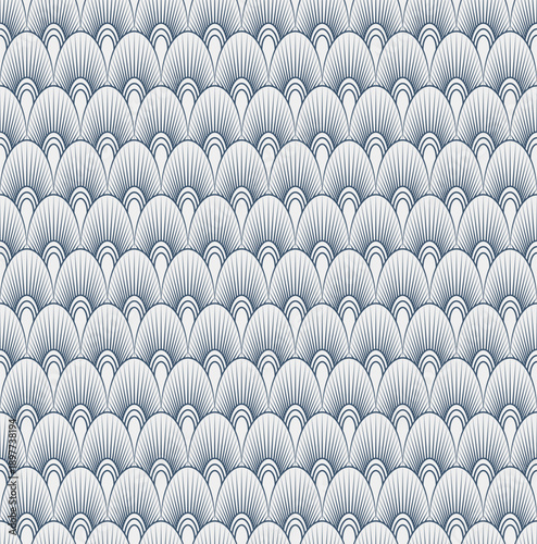 Elegant Seamless Art Deco Scallop Pattern
