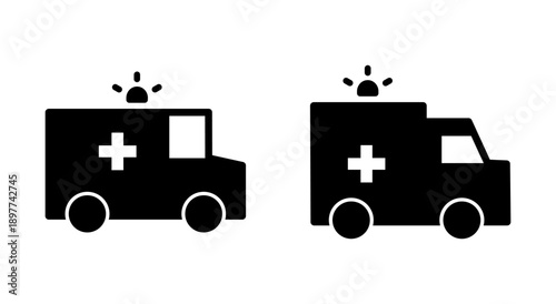 Ambulance icon symbol for apps and websites. ambulance truck sign and symbol. ambulance car