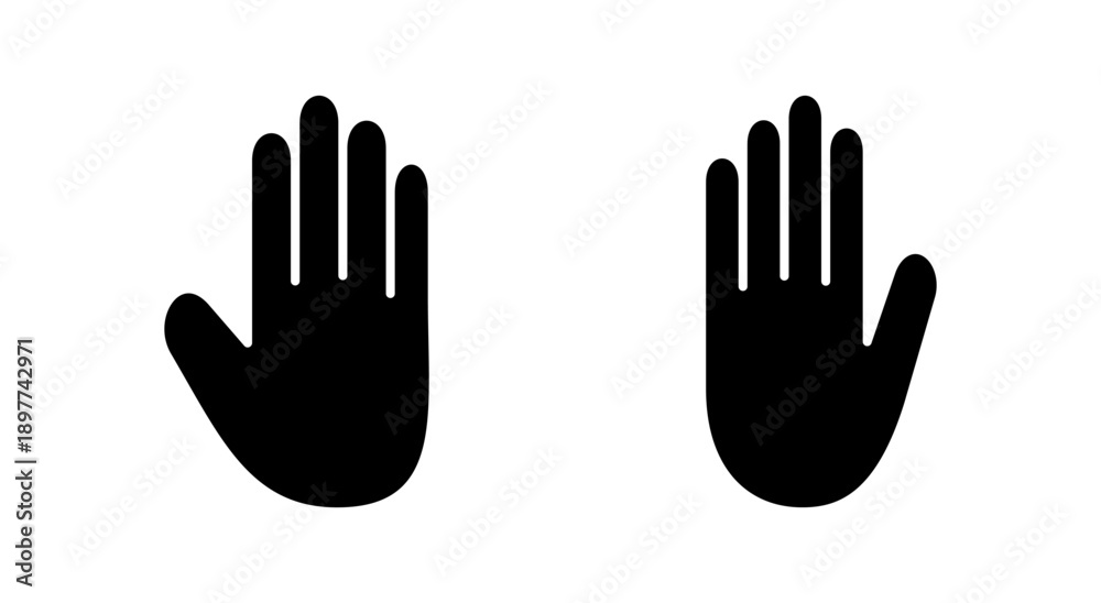 Obraz premium Hand icon symbol for apps and websites. hand sign and symbol. palm