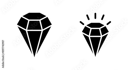 Diamond icon symbol for apps and websites. diamond gems sign and symbol