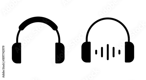Headphone icon symbol for apps and websites. Headvector sign and symbol