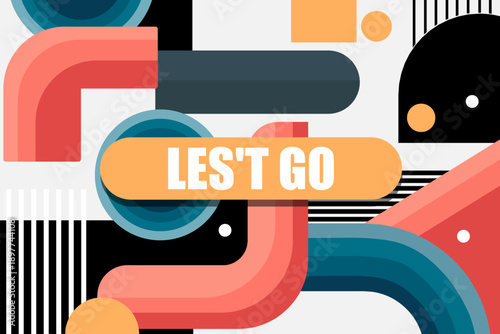 Vector banner. Megaphone with let's go speech bubble. Loudspeaker. Banner for business, marketing. Banner design vector illustration.