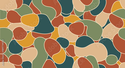 Seamless organic shapes background design for textiles and creative content applications with