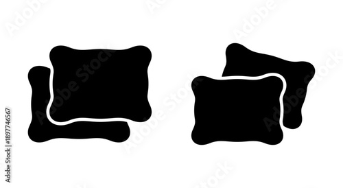 Pillow icon symbol for apps and websites. Pillow sign and symbol. Comfortable fluffy pillow