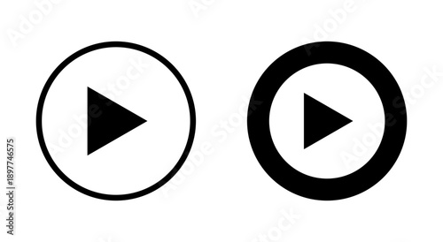 Play icon symbol for apps and websites. Play button sign and symbol