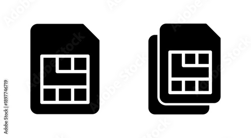 Sim card icon symbol for apps and websites. dual sim card sign and symbol