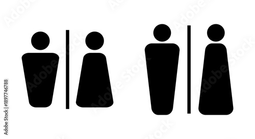Toilet icon symbol for apps and websites. Girls and boys restrooms sign and symbol. bathroom sign. wc, lavatory