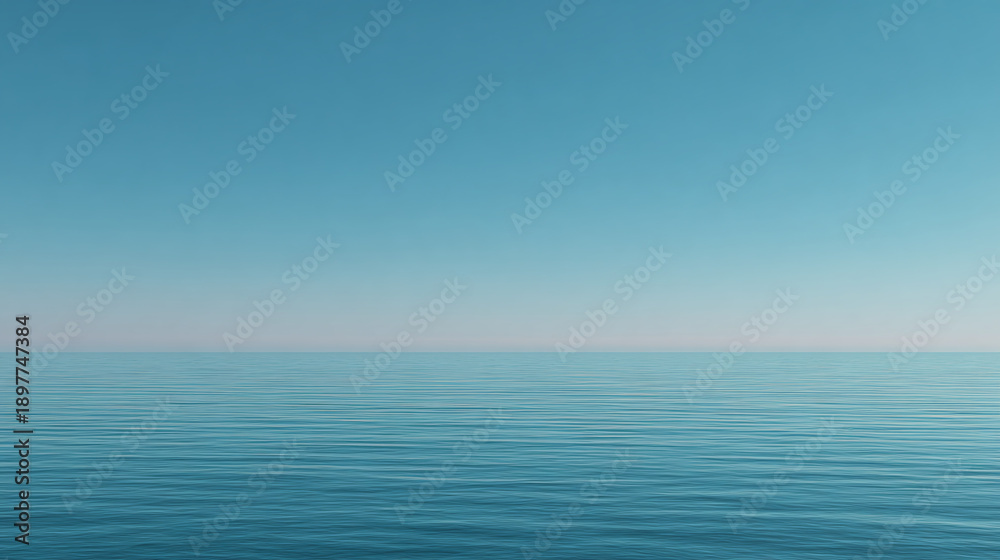 Fototapeta premium A vast, serene seascape under a tranquil blue sky