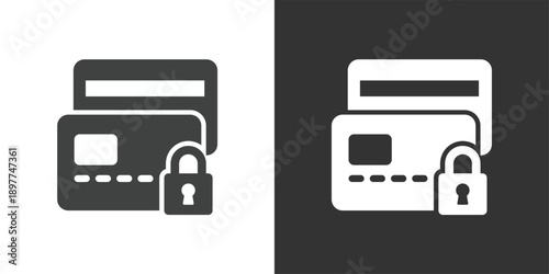 Credit Card Protection icon. Solid glyph series icon