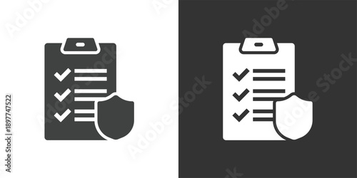 Security Checklist icon. Solid glyph series icon