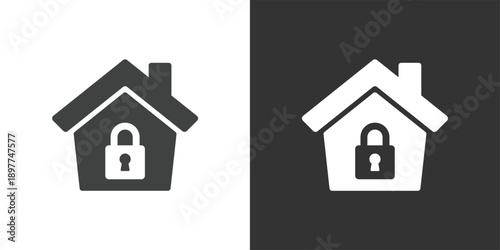 Smart Home Security icon. Solid glyph series icon