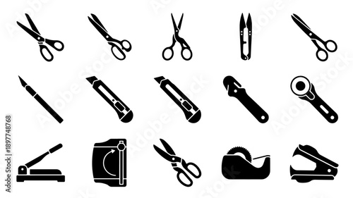Collection of Crafting and Office Cutting Tools.