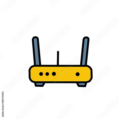 Wireless Router Signal Animation Loop for Internet and Network Connection
