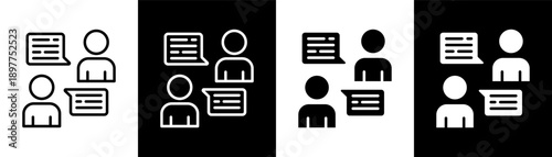 Communication white icon set design