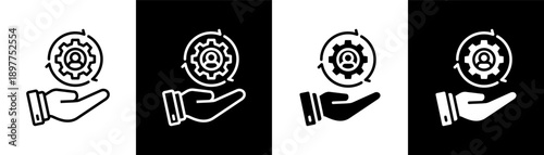 responsibility white icon set design