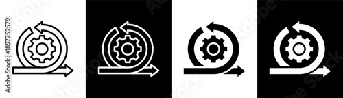 agile white icon set design