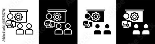training white icon set design