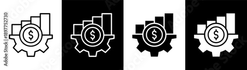 investment white icon set design