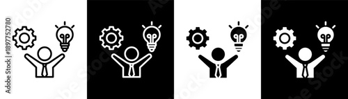 initiative white icon set design