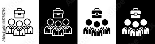 employee white icon set design