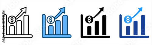 Increase Icon Multiple Style Vector Collection   