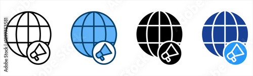 Global Marketing Icon Multiple Style Vector Collection   