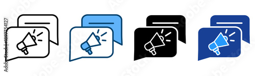 Marketing Chat Icon Multiple Style Vector Collection   
