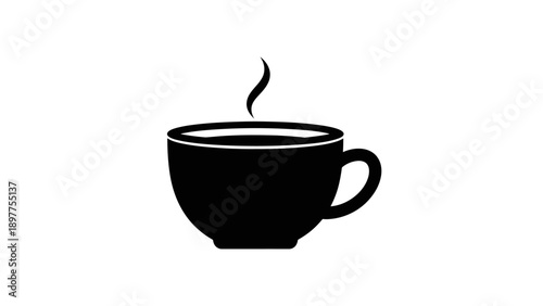 Hot Beverage Cup with Steam Rising.