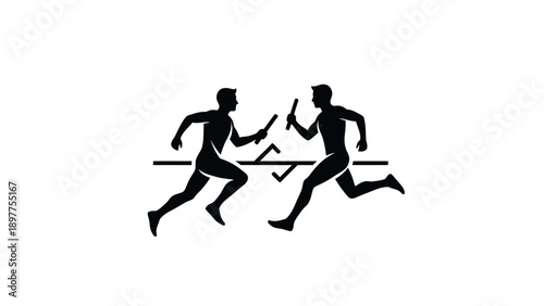 Two athletes competing in sprint event.