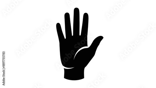 Black Hand Gesture Icon Symbol.