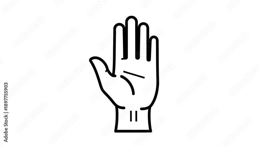 Obraz premium Hand gesture palm facing outward.