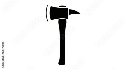 Axe with black handle and blade.