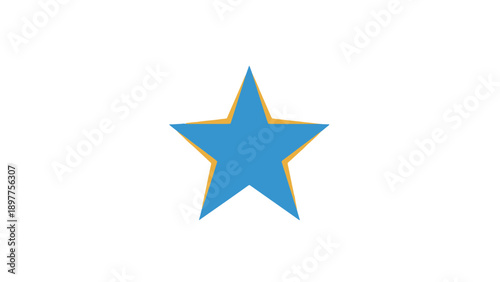 Blue Star Shape Icon Symbol.