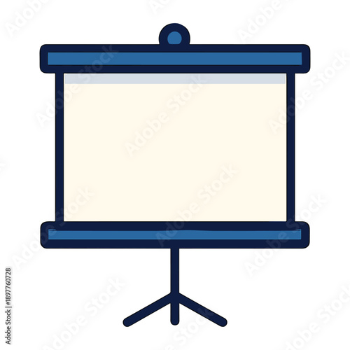 Presentation Screen Display on Stand Illustration